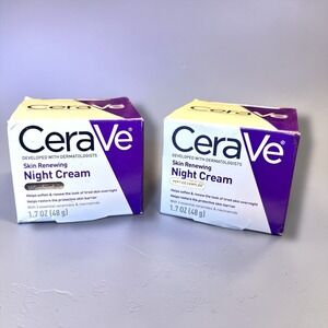 CeraVe Skin Renewing Night Cream 1.7 oz 2 Pack Peptide Complex Niacinamide New